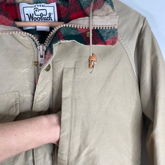 Vintage Woolrich Woman Chore Coat S Wool Lined Plaid Barn Utility Fisherman - Picture 4 of 16